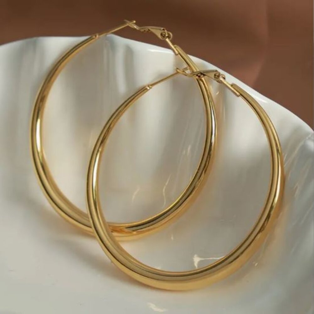 Private Label Gold Hoop Earrings - Picture 2 of 4